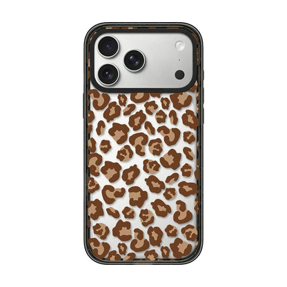 For iPhone 18 Pro Max / 17 Pro Max Leopard Print Bow Print transparent Acrylic TPU Phone Case - Caramel Brown Leopard - EDA009687701C