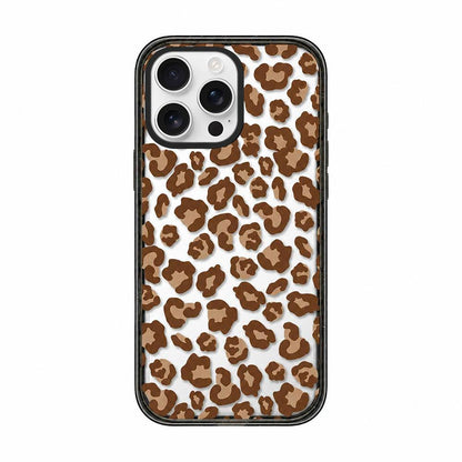 For iPhone 14 Pro Leopard Print Bow Print transparent Acrylic TPU Phone Case - Caramel Brown Leopard - EDA009687715C