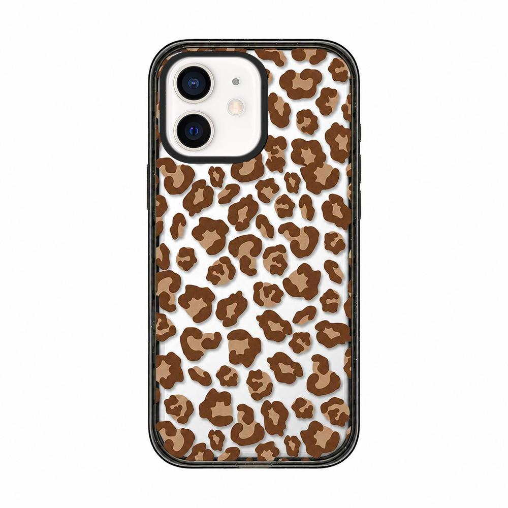 For iPhone 11 Leopard Print Bow Print transparent Acrylic TPU Phone Case - Caramel Brown Leopard - EDA009687723C