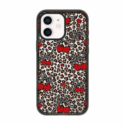 For iPhone 11 Leopard Print Bow Print transparent Acrylic TPU Phone Case - Leopard Cherry - EDA009687723D