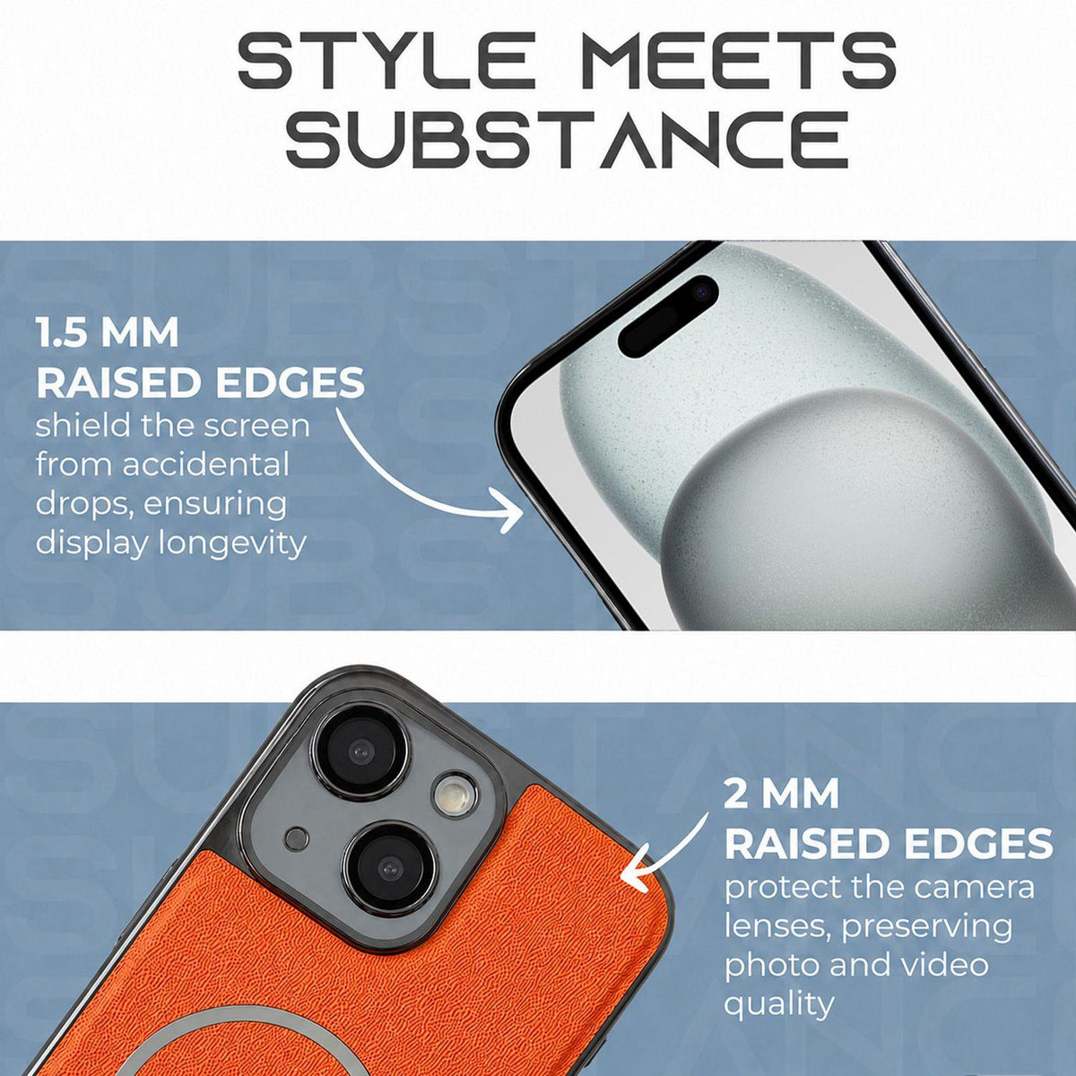 For iPhone 15 Plus Electroplated Magnetic Ring PC + Vegan Leather Phone Case - Purple - EDA009688307D