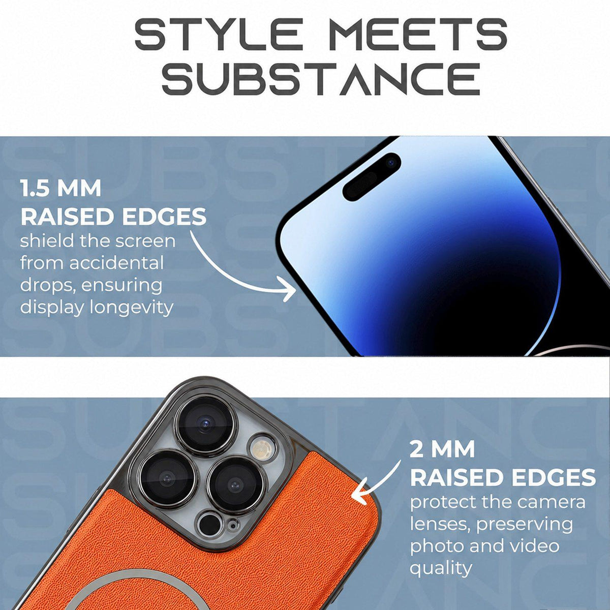 For iPhone 14 Pro Max Electroplated Magnetic Ring PC + Vegan Leather Phone Case - Red - EDA009688312F