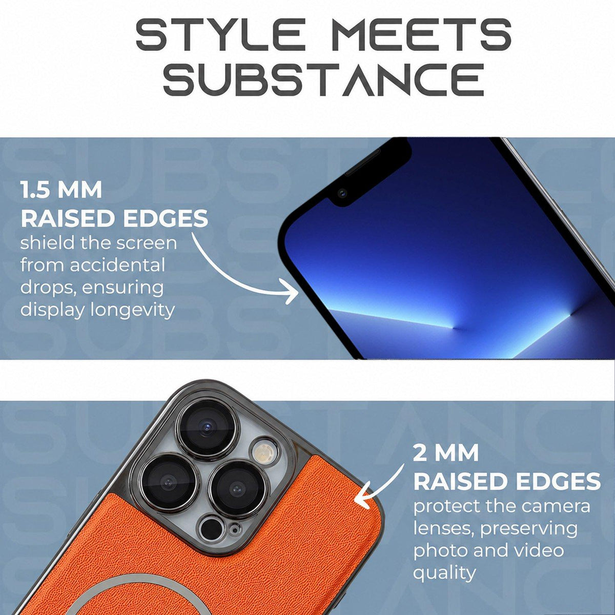For iPhone 13 Pro Electroplated Magnetic Ring PC + Vegan Leather Phone Case - Brown - EDA009688314B