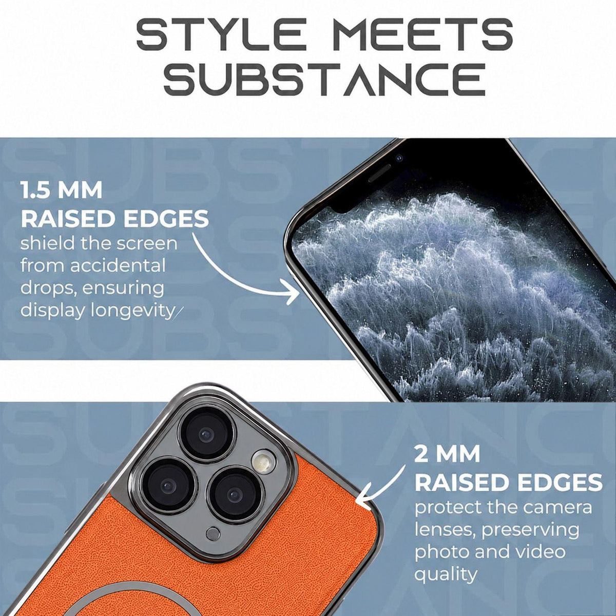 For iPhone 11 Pro Electroplated Magnetic Ring PC + Vegan Leather Phone Case - White - EDA009688320C