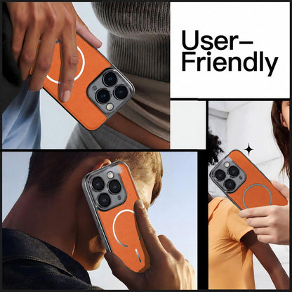For iPhone 11 Pro Electroplated Magnetic Ring PC + Vegan Leather Phone Case - Red - EDA009688320F