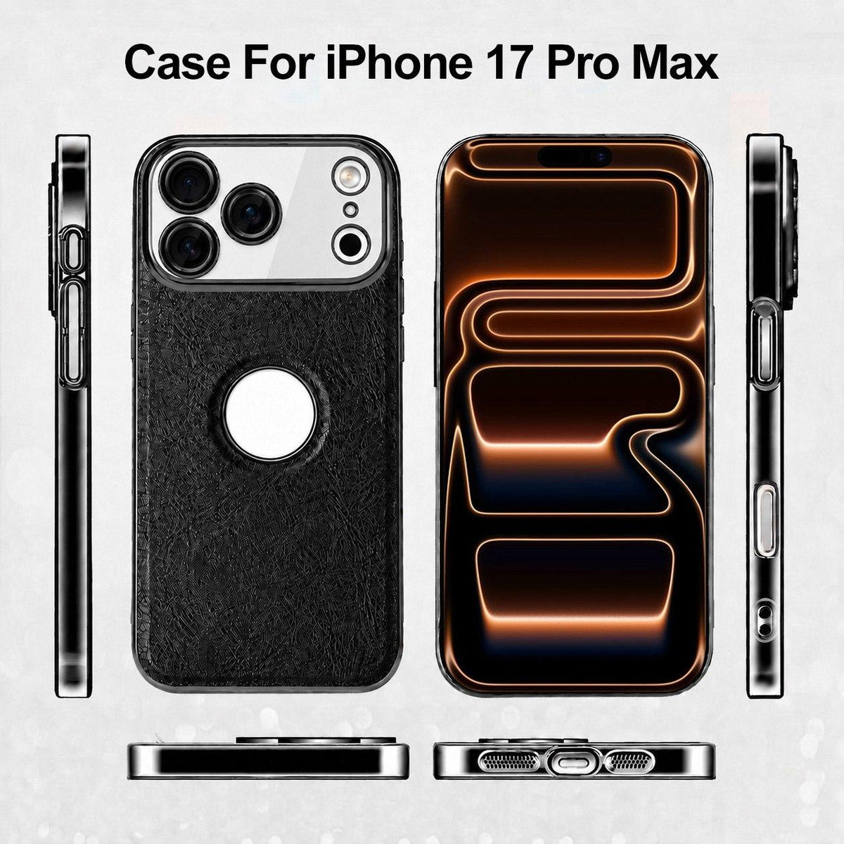 For iPhone 17 Pro Max Cowhide Texture Electroplated Frame PC + Vegan Leather Phone Case - Brown - EDA009689001D