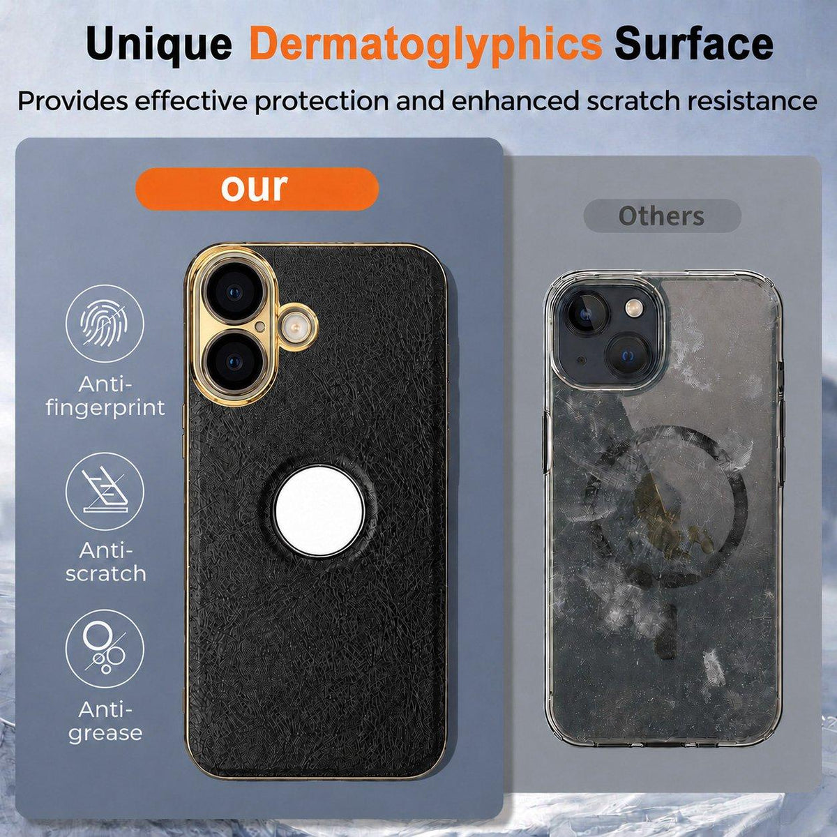 For iPhone 17 Cowhide Texture Electroplated Frame PC + Vegan Leather Phone Case - Brown - EDA009689003D