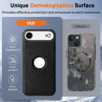 For iPhone Air Cowhide Texture Electroplated Frame PC + Vegan Leather Phone Case - White - EDA009689004B