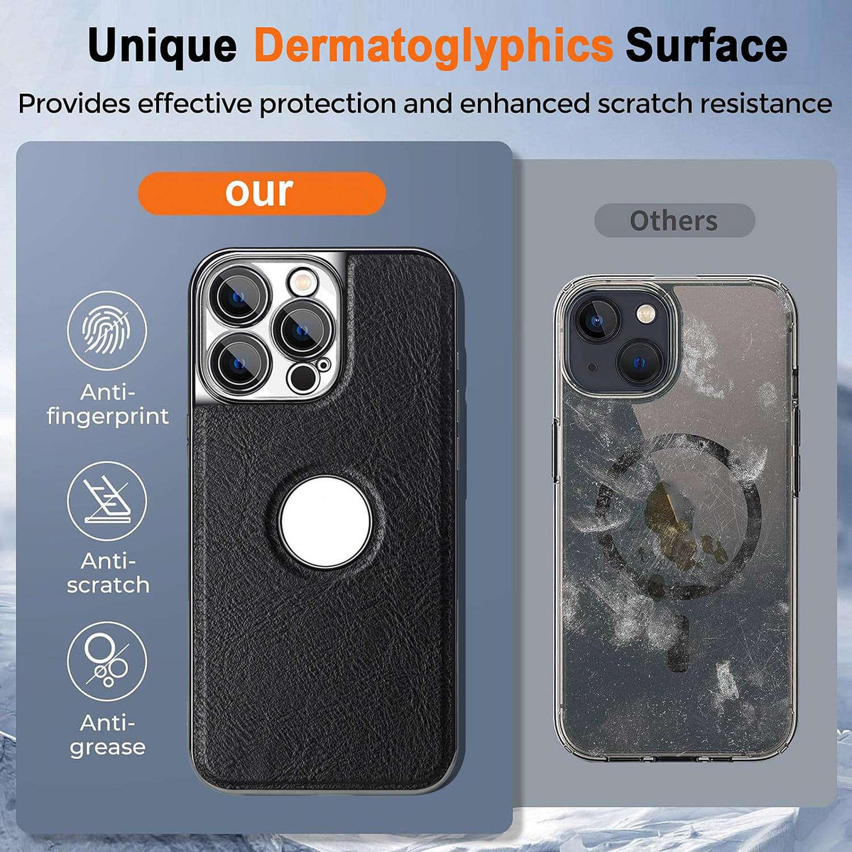 For iPhone 15 Pro Cowhide Texture Electroplated Frame PC + Vegan Leather Phone Case - Beige - EDA009689010C