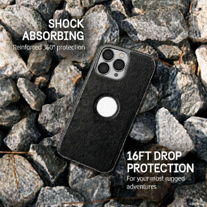 For iPhone 11 Pro Cowhide Texture Electroplated Frame PC + Vegan Leather Phone Case - Beige - EDA009689024C
