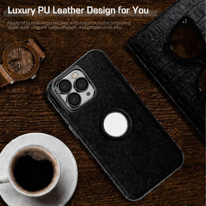 For iPhone 11 Pro Max Cowhide Texture Electroplated Frame PC + Vegan Leather Phone Case - White - EDA009689025B