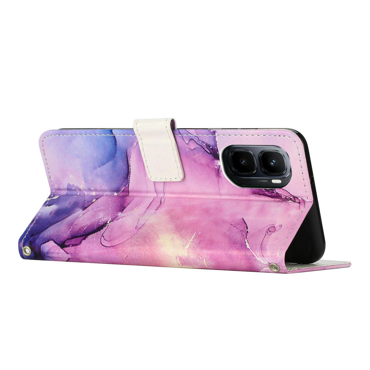 For Infinix GT 50 Pro 5G Painted Marble Pattern Leather Phone Case - Purple - EDA009689101A