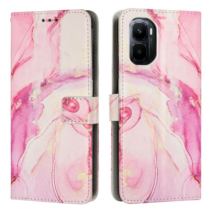 For Infinix GT 50 Pro 5G Painted Marble Pattern Leather Phone Case - Rose Gold - EDA009689101D