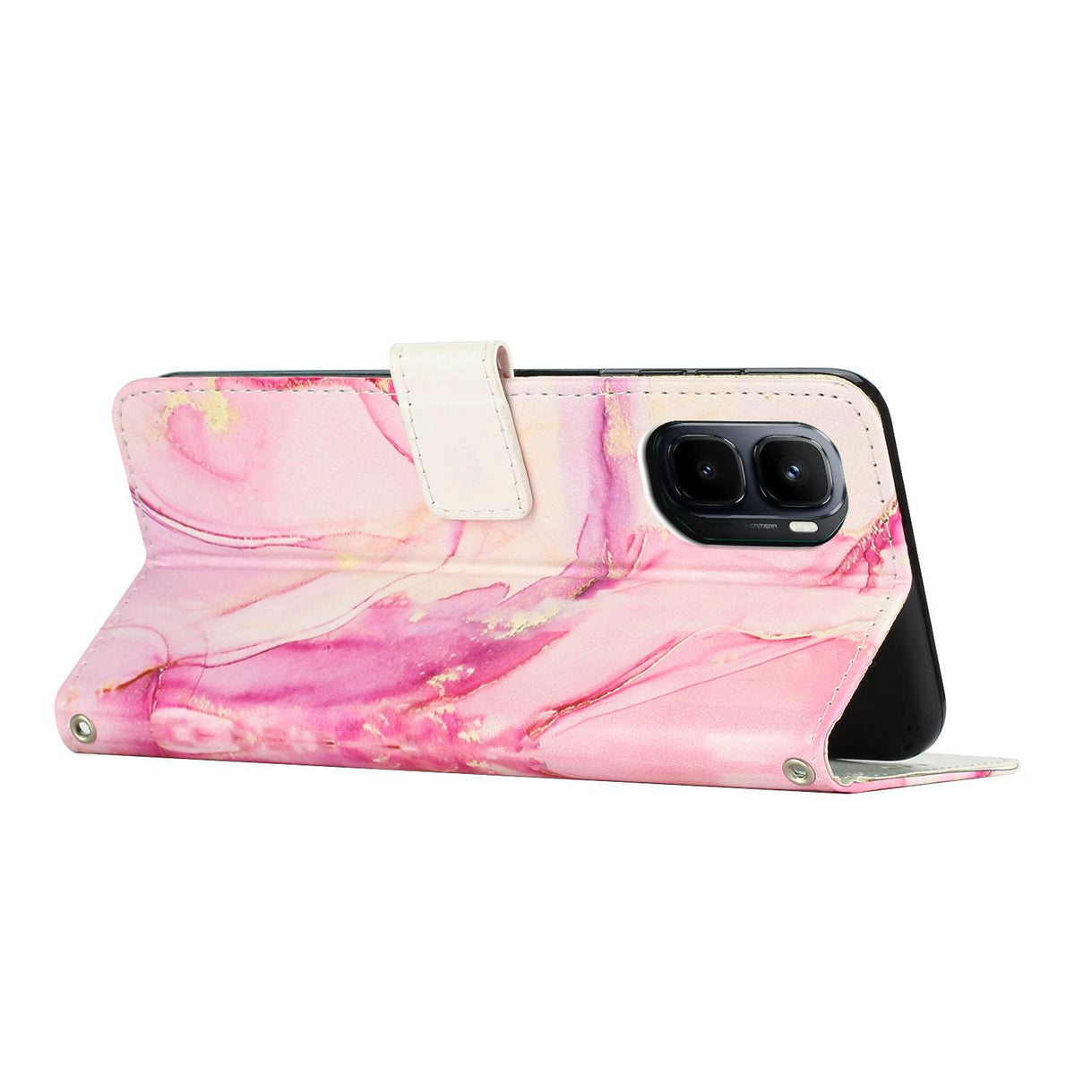 For Infinix GT 50 Pro 5G Painted Marble Pattern Leather Phone Case - Rose Gold - EDA009689101D