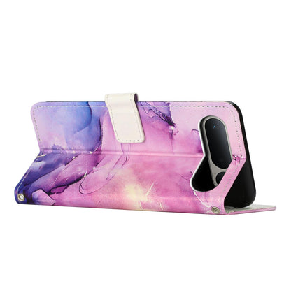 For Tecno Spark 50 5G Painted Marble Pattern Leather Phone Case - Purple - EDA009689201A
