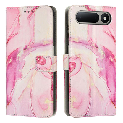 For Tecno Spark 50 5G Painted Marble Pattern Leather Phone Case - Rose Gold - EDA009689201D