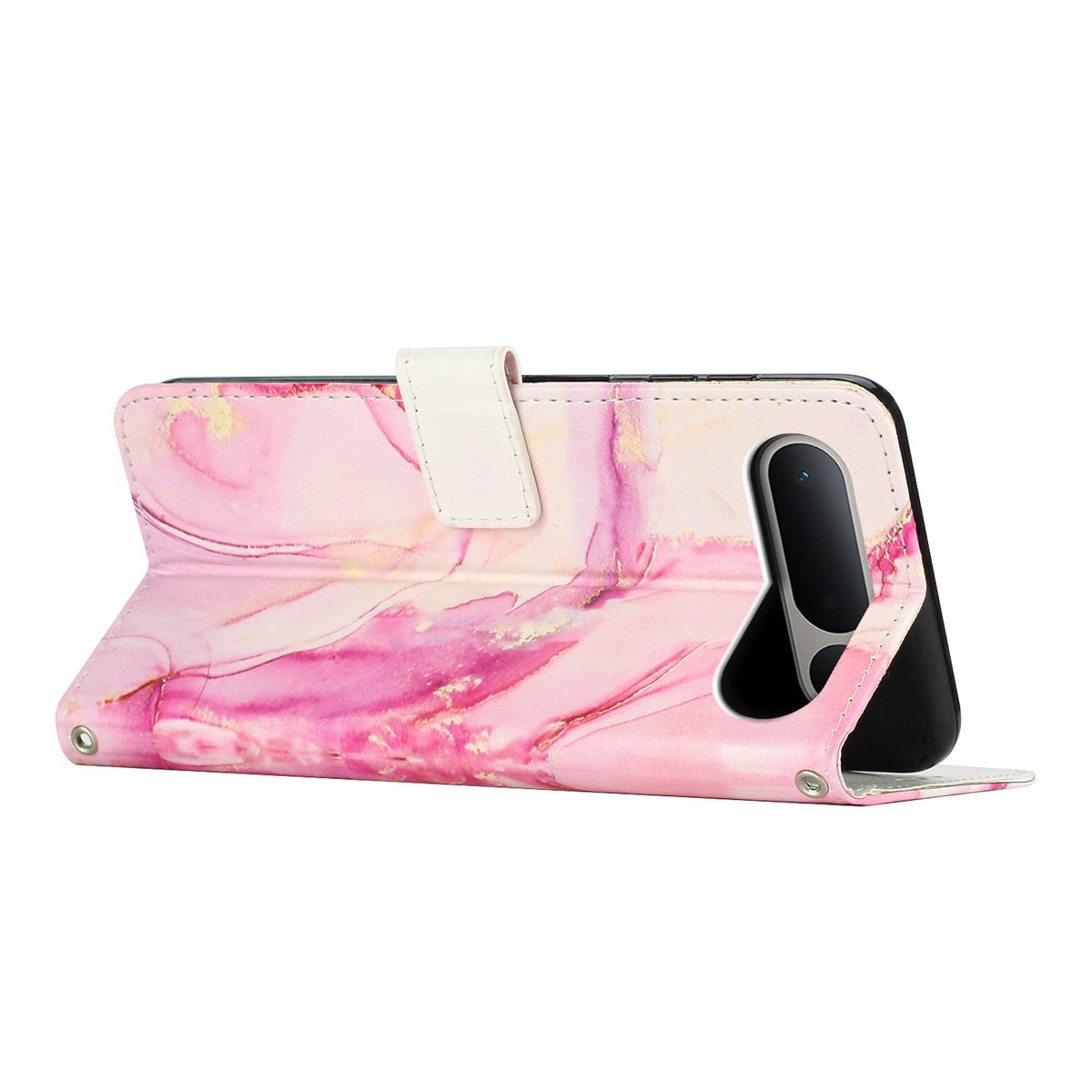 For Tecno Spark 50 5G Painted Marble Pattern Leather Phone Case - Rose Gold - EDA009689201D