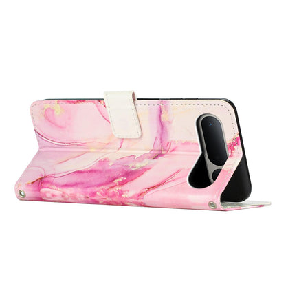 For Tecno Spark 50 5G Painted Marble Pattern Leather Phone Case - Rose Gold - EDA009689201D