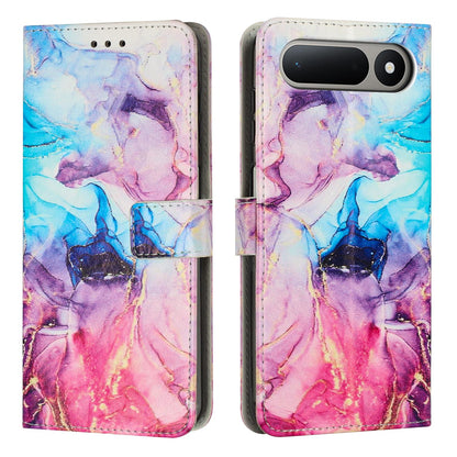 For Tecno Spark 50 5G Painted Marble Pattern Leather Phone Case - Pink Purple - EDA009689201E