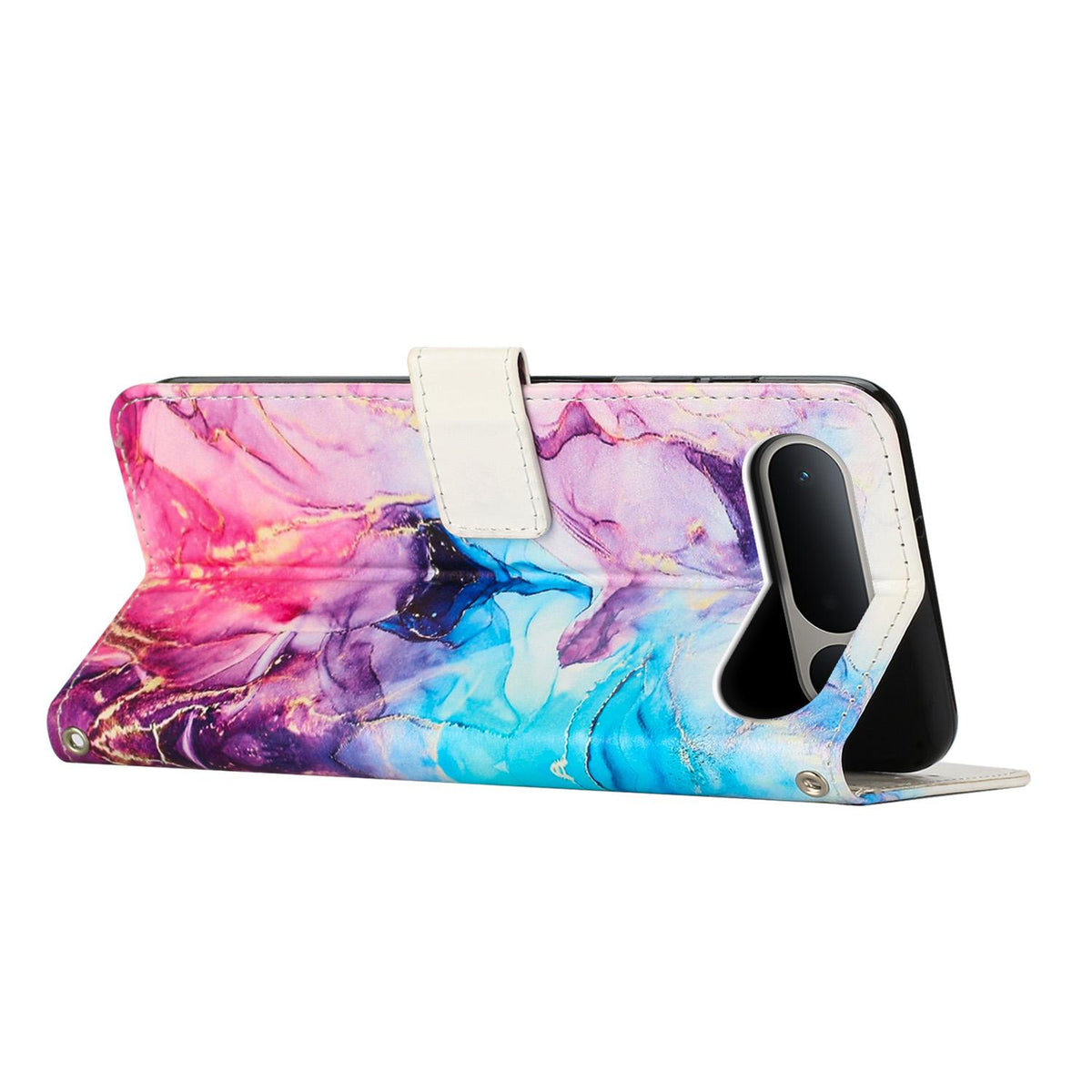 For Tecno Spark 50 5G Painted Marble Pattern Leather Phone Case - Pink Purple - EDA009689201E
