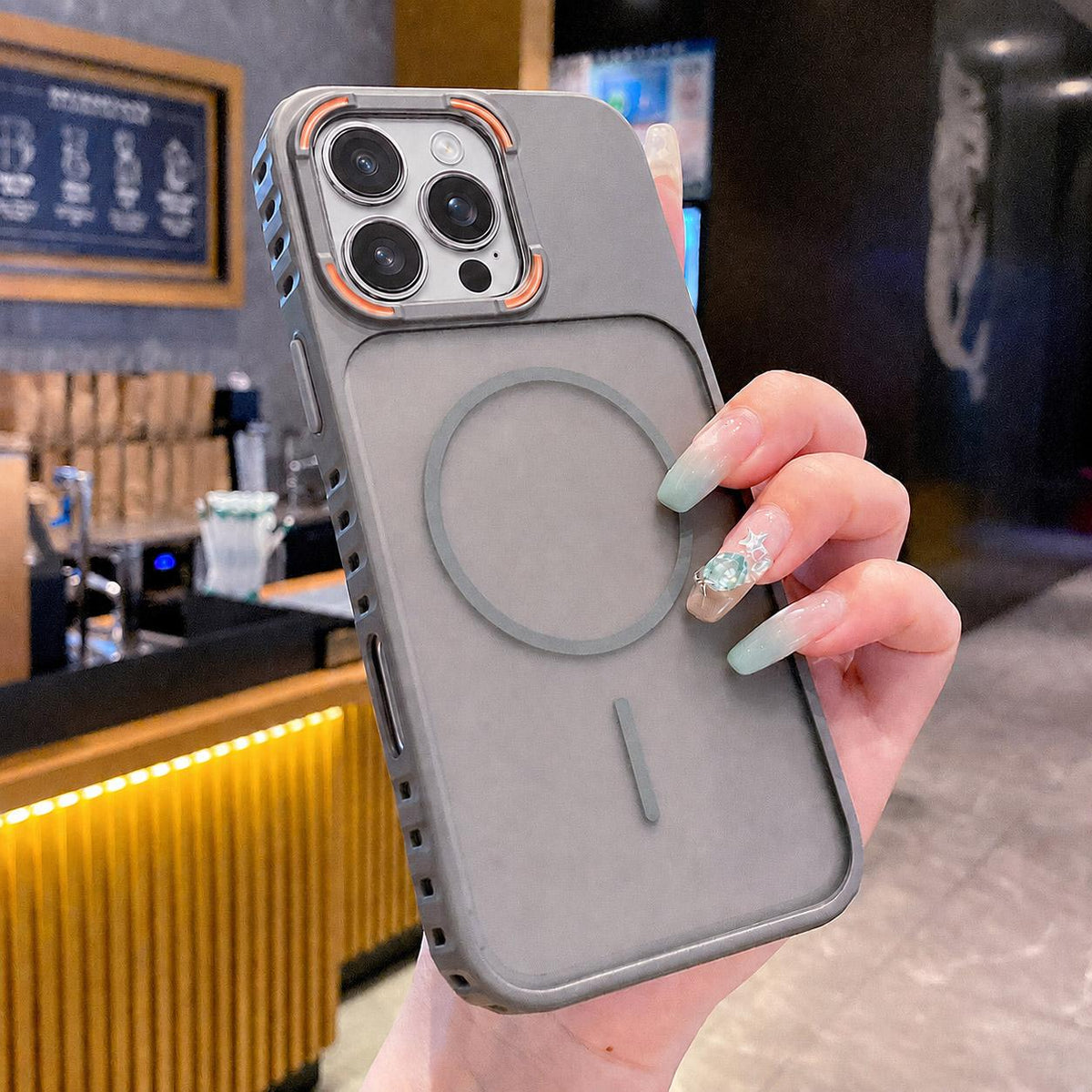 For iPhone 16 Pro Max Armor 2 in 1 TPU + PC Magnetic Phone Case - Gray - EDA009690501B