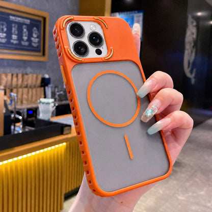 For iPhone 14 Pro Max Armor 2 in 1 TPU + PC Magnetic Phone Case - Orange - EDA009690509D
