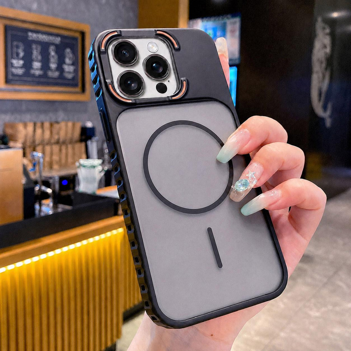 For iPhone 13 Pro Armor 2 in 1 TPU + PC Magnetic Phone Case - Black - EDA009690511A