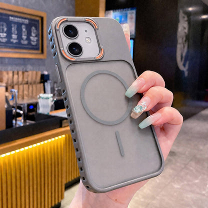 For iPhone 12 Armor 2 in 1 TPU + PC Magnetic Phone Case - Gray - EDA009690513B