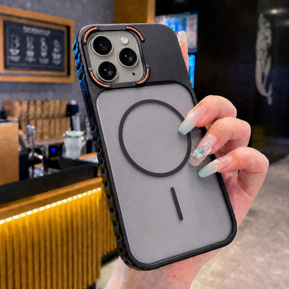 For iPhone 11 Pro Max Armor 2 in 1 TPU + PC Magnetic Phone Case - Black - EDA009690516A
