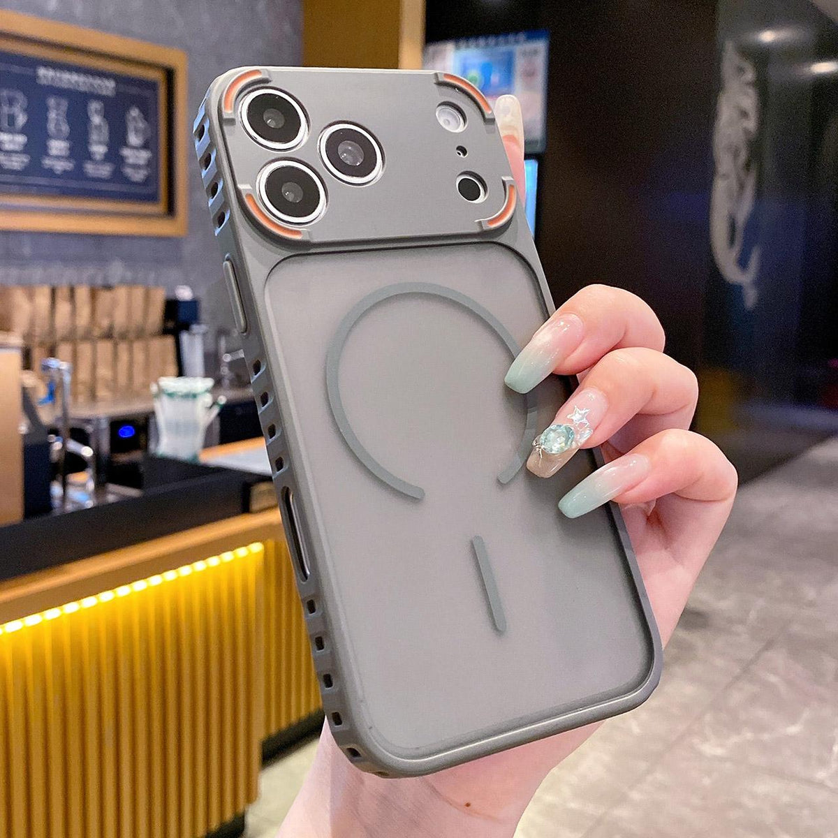 For iPhone 17 Pro Max Armor 2 in 1 TPU + PC Magnetic Phone Case - Gray - EDA009690520B
