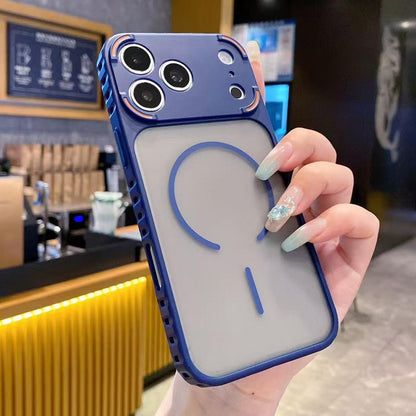 For iPhone 17 Pro Max Armor 2 in 1 TPU + PC Magnetic Phone Case - Blue - EDA009690520C