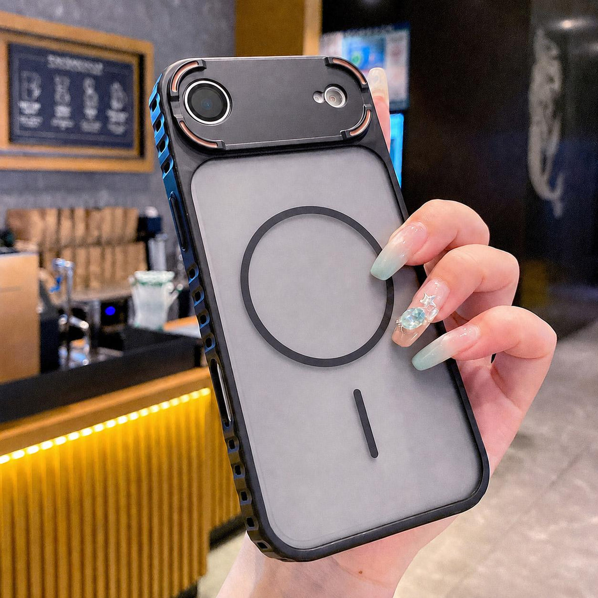 For iPhone Air Armor 2 in 1 TPU + PC Magnetic Phone Case - Black - EDA009690521A