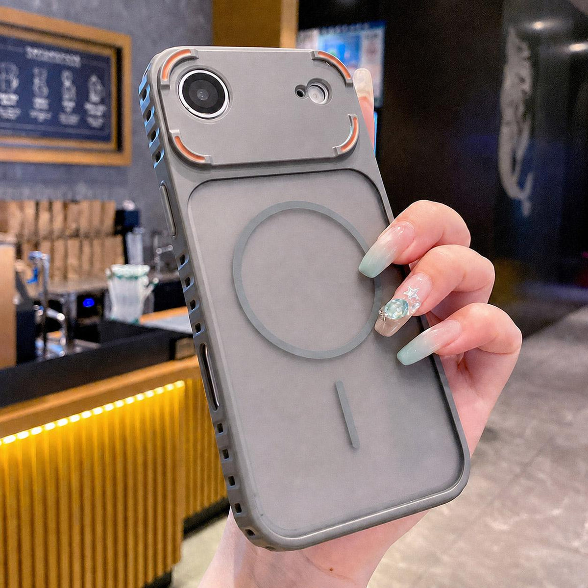 For iPhone Air Armor 2 in 1 TPU + PC Magnetic Phone Case - Gray - EDA009690521B