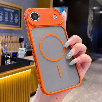 For iPhone Air Armor 2 in 1 TPU + PC Magnetic Phone Case - Orange - EDA009690521D
