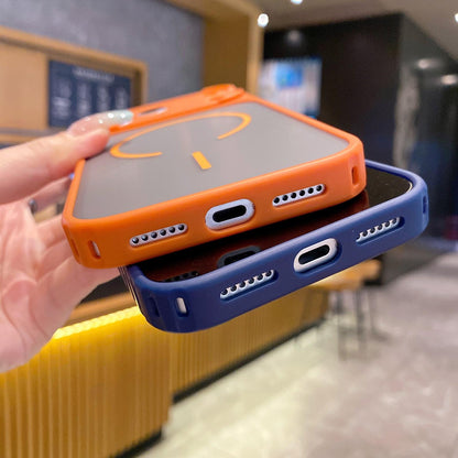 For iPhone 13 Pro Armor 2 in 1 TPU + PC Magnetic Phone Case - Blue - EDA009690511C
