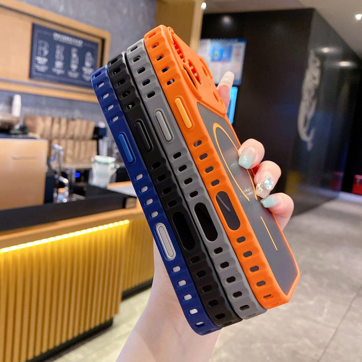 For iPhone 13 Pro Armor 2 in 1 TPU + PC Magnetic Phone Case - Blue - EDA009690511C