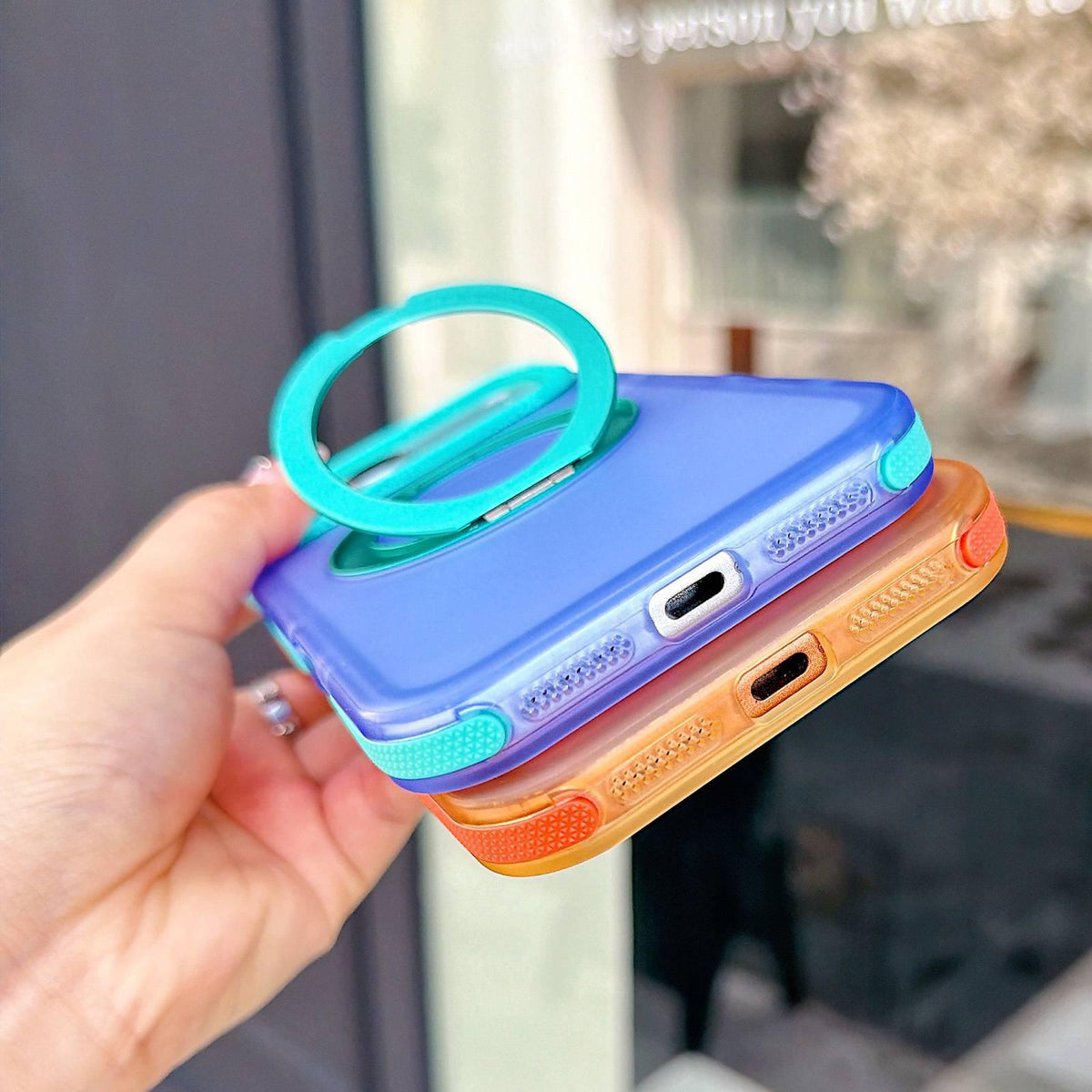 For iPhone 17 Metal 360 Rotating Holder Magnetic PC Phone Case - Yellow - EDA009690803A