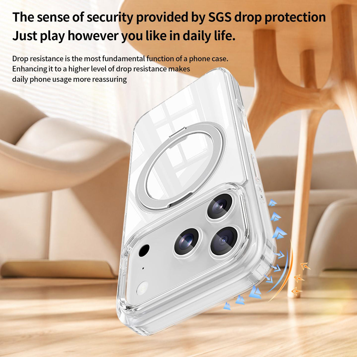 For iPhone 17 Jelly Air Bag Shockproof Metal 360 Rotating Holder Magnetic Phone Case - Black - EDA009690903A