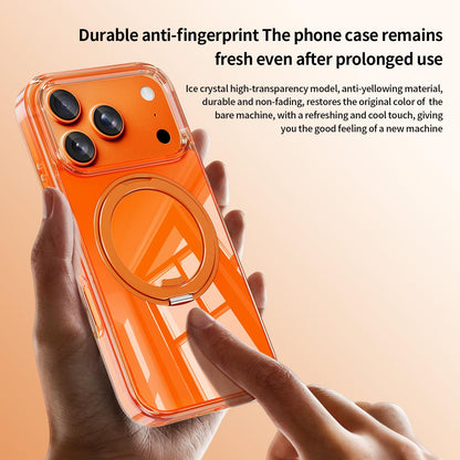 For iPhone 17 Jelly Air Bag Shockproof Metal 360 Rotating Holder Magnetic Phone Case - Black - EDA009690903A