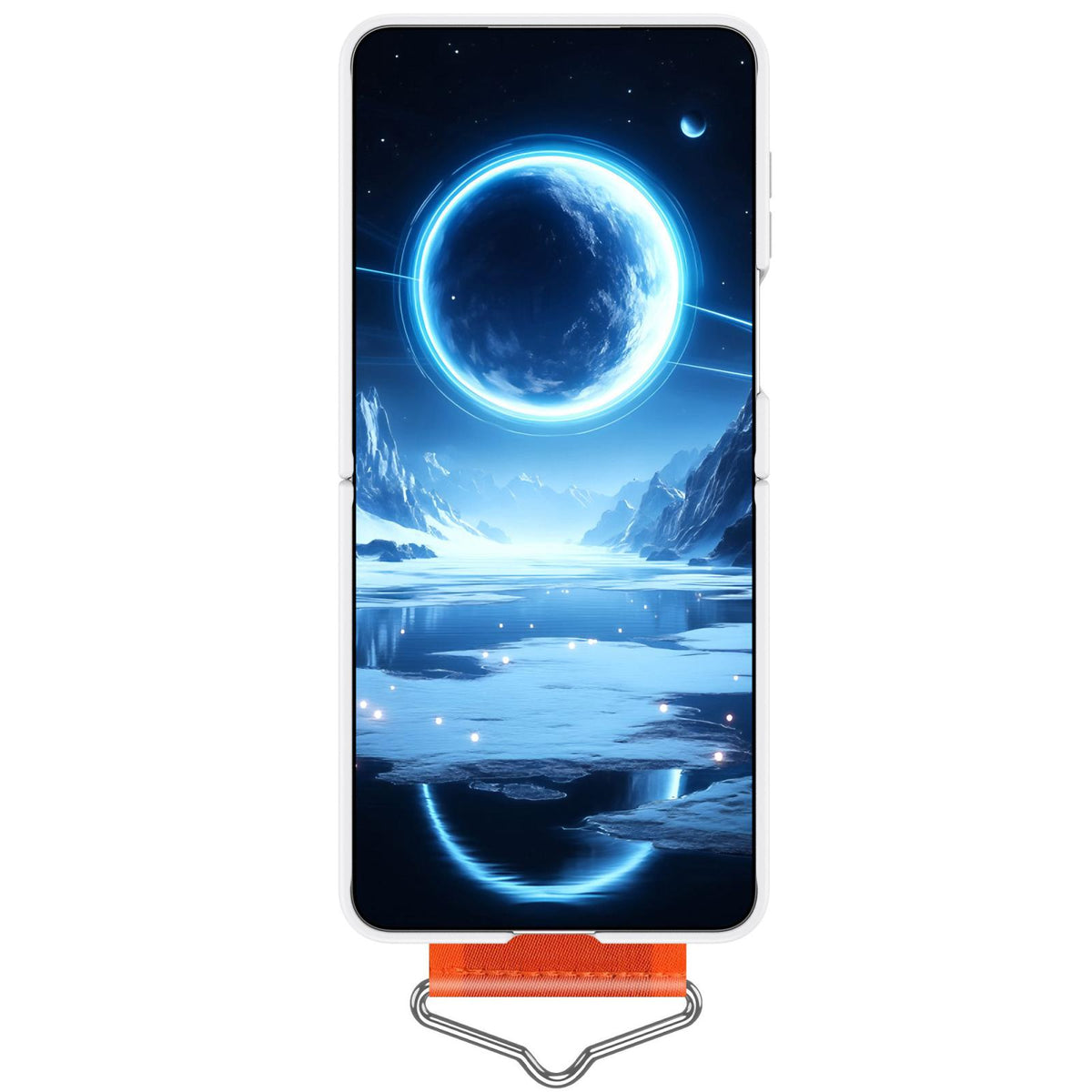 For Galaxy Z Flip8 5G Buckle Wristband PC Phone Case - White - EDA009691302A