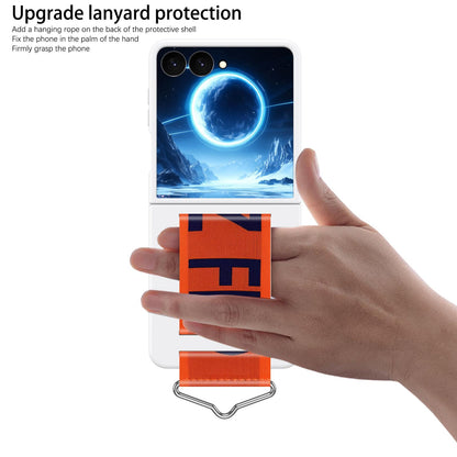 For Galaxy Z Flip8 5G Buckle Wristband PC Phone Case - White - EDA009691302A