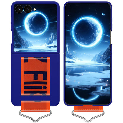 For Galaxy Z Flip8 5G Buckle Wristband PC Phone Case - Blue - EDA009691302B