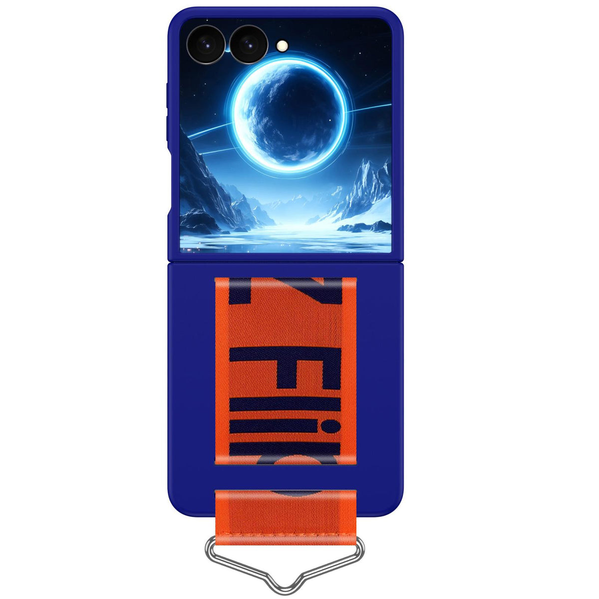 For Galaxy Z Flip8 5G Buckle Wristband PC Phone Case - Blue - EDA009691302B