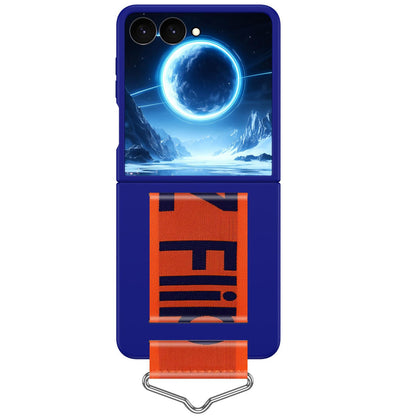 For Galaxy Z Flip8 5G Buckle Wristband PC Phone Case - Blue - EDA009691302B