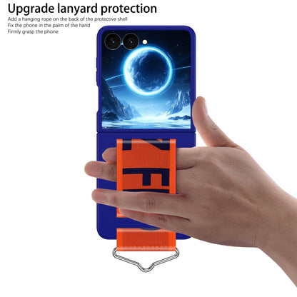 For Galaxy Z Flip8 5G Buckle Wristband PC Phone Case - Blue - EDA009691302B