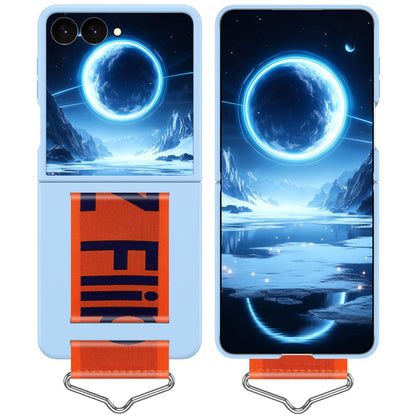For Galaxy Z Flip8 5G Buckle Wristband PC Phone Case - Sky Blue - EDA009691302D