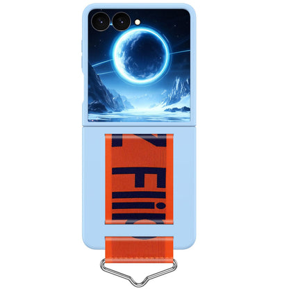 For Galaxy Z Flip8 5G Buckle Wristband PC Phone Case - Sky Blue - EDA009691302D