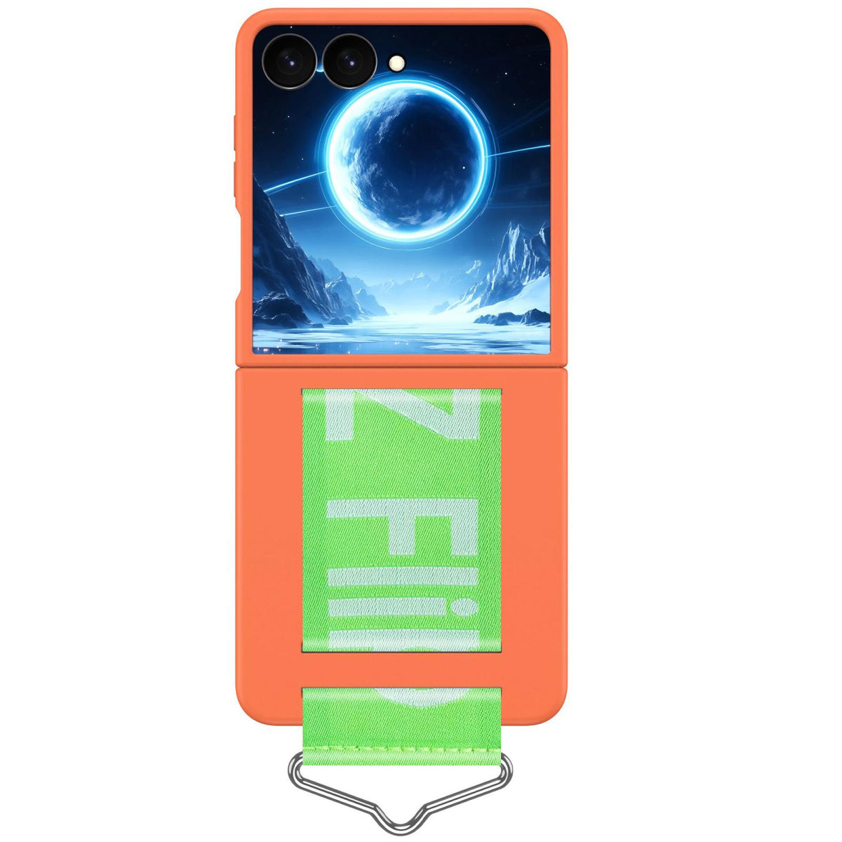 For Galaxy Z Flip8 5G Buckle Wristband PC Phone Case - Orange - EDA009691302G