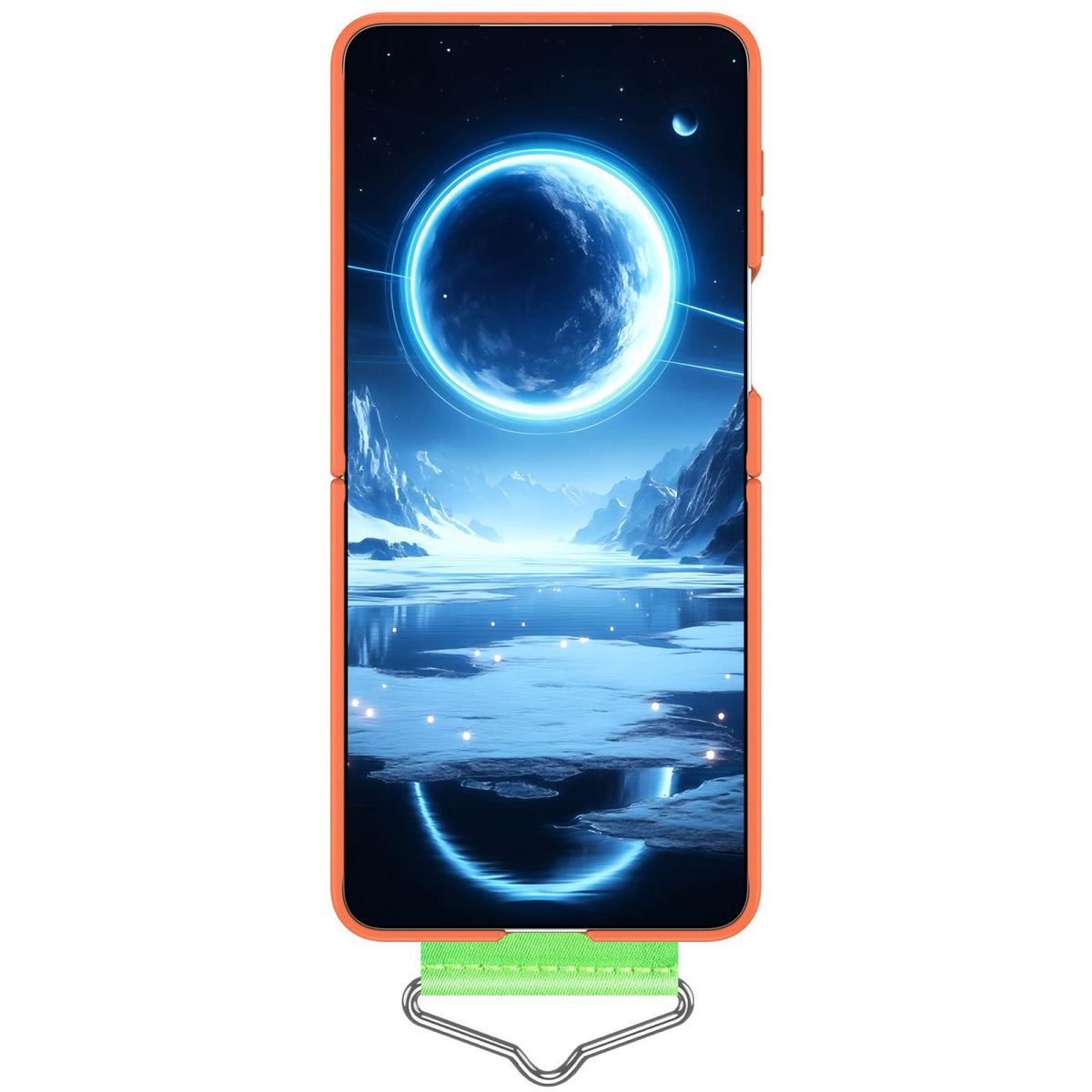 For Galaxy Z Flip8 5G Buckle Wristband PC Phone Case - Orange - EDA009691302G