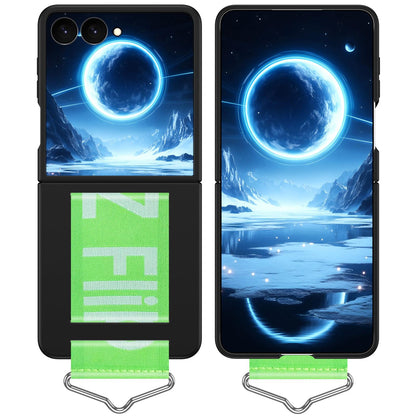 For Galaxy Z Flip8 5G Buckle Wristband PC Phone Case - Black - EDA009691302H